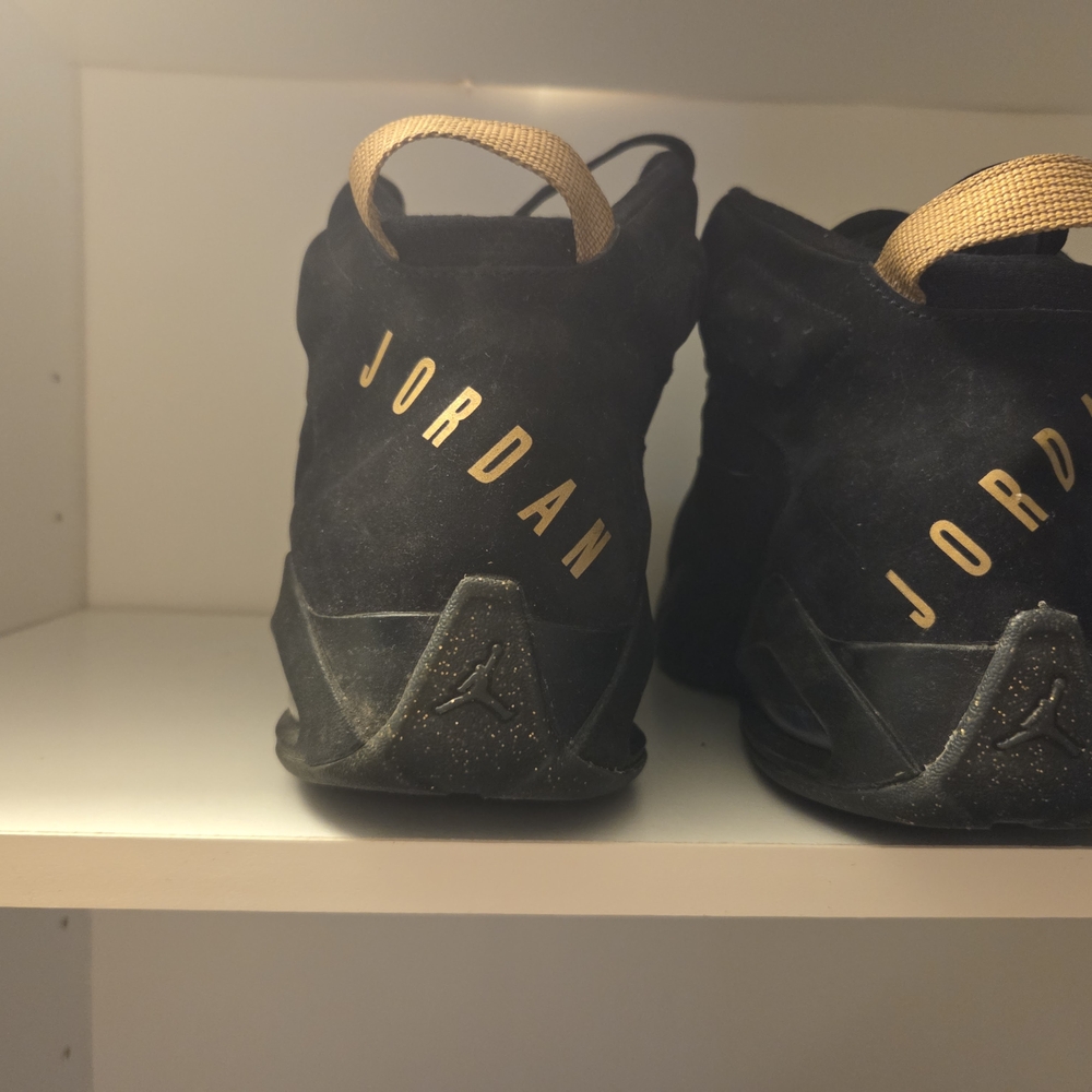 Jordan Black and Gold Sneakers